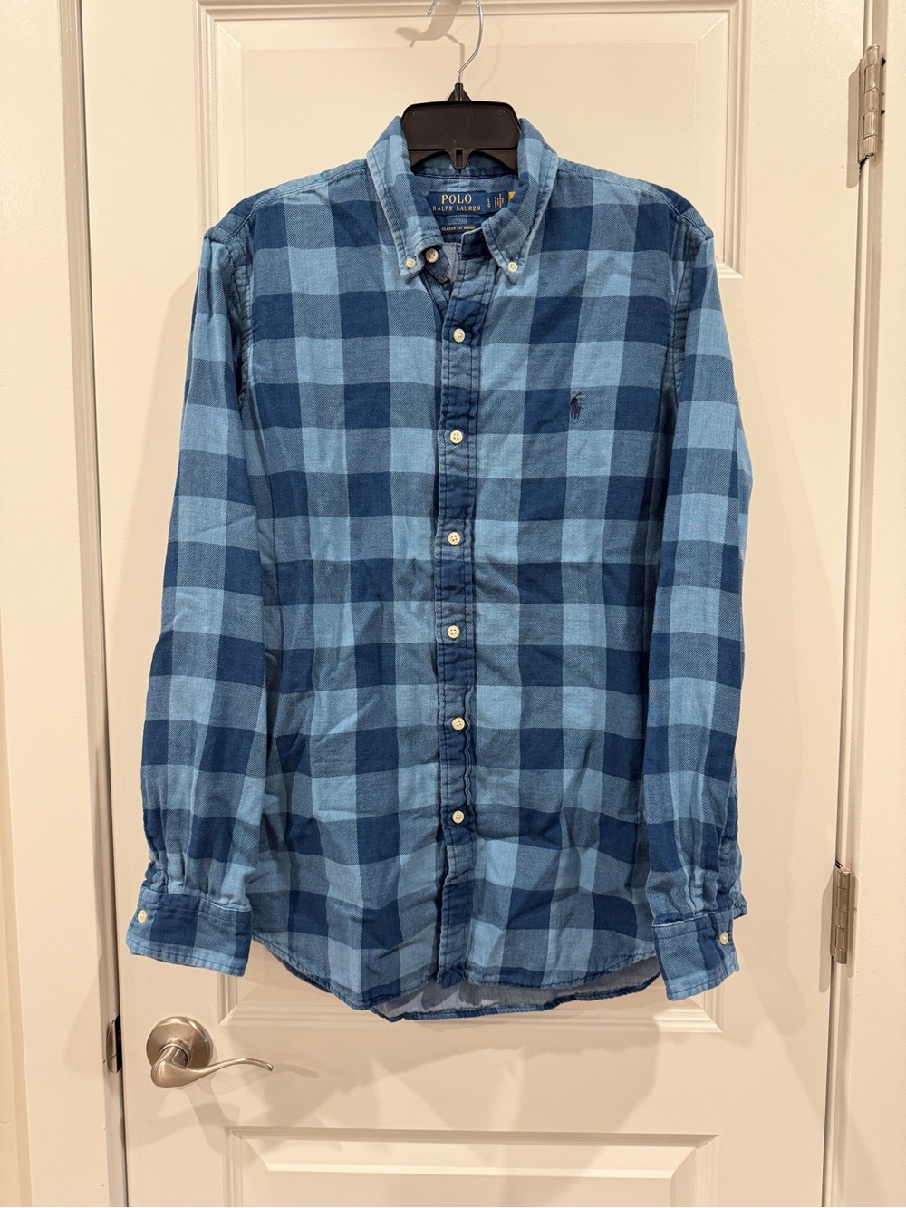 Polo by Ralph Lauren Men’s Blue Classic Fit Plaid Double Faced Shirt sz L - Picture 3 of 11